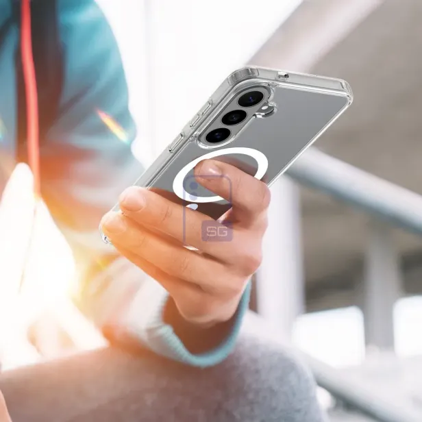 Das Rendering zeigt das Samsung Galaxy S26 FE mit flachen Seiten, seitlichen Tasten und mittig platzierter Frontkamera.
