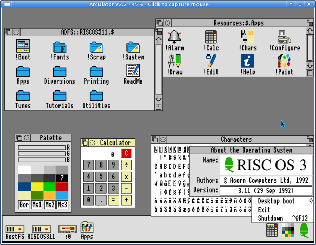 Screenshot von Virtual OS Museum