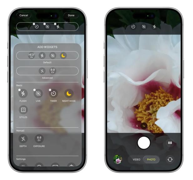 Die Kamera-App bekommt neue Funktionen und lässt sich besser personalisieren.