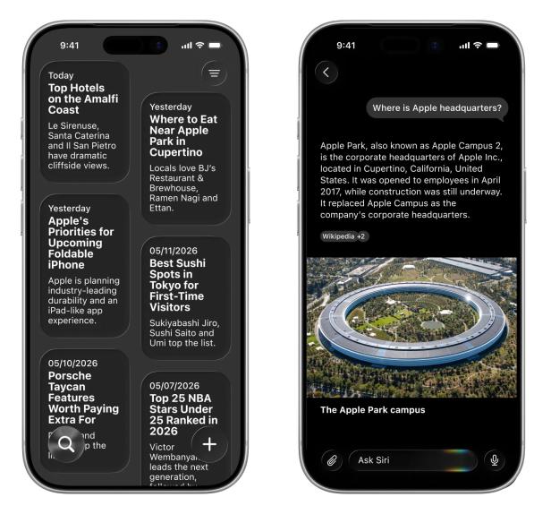 Siri bekommt eine eigene App im Stil von Gemini und ChatGPT.