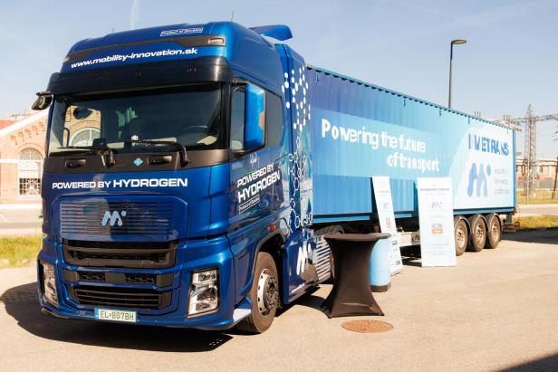 Ein Wasserstoff-LKW 