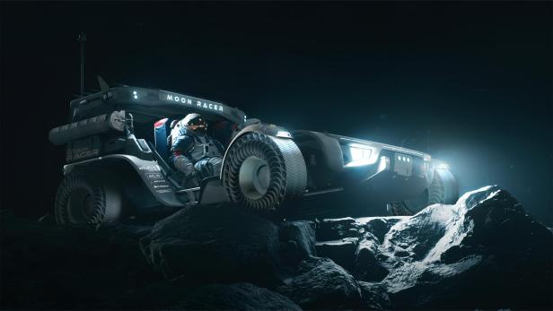 Rendering des Moon Racer von Intuitive Machines