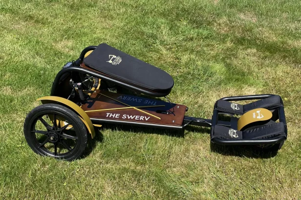 Swerv parkt am Gras