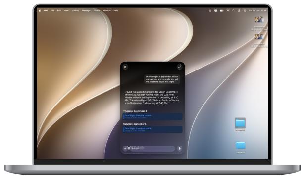 Siri AI liefert rasch passende Ergebnisse.