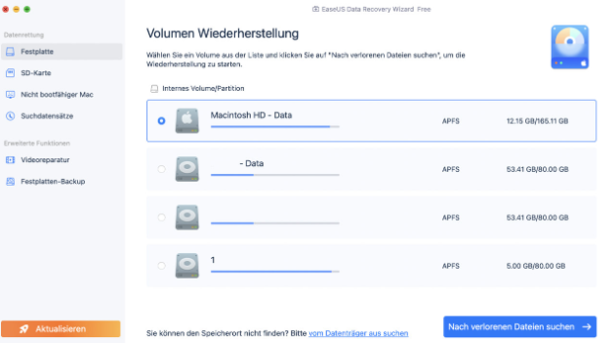 EaseUS Data Recovery Wizard for Mac.