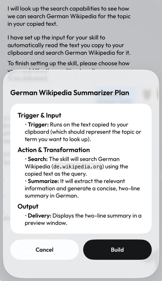 Zusammenfassung des Skill-Builders mit der Option zum Abschluss der Skills.