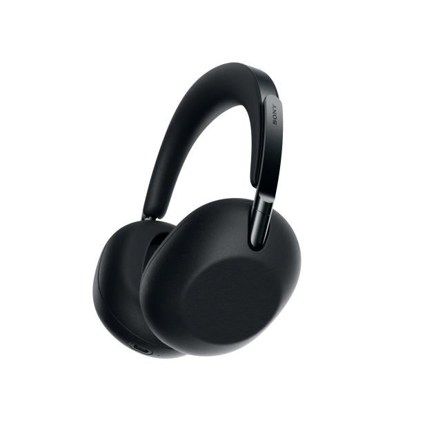 Schwarze Over-Ear-Kopfhörer mit breitem Bügel auf weißem Hintergrund.