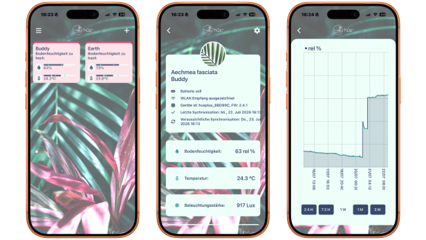 Hûs-Plus App in 3 Ansichten
