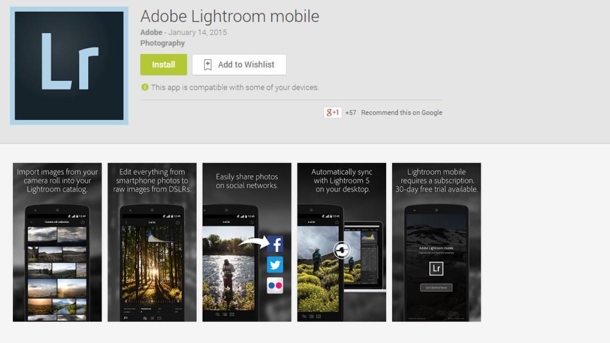 adobe lightroom free app