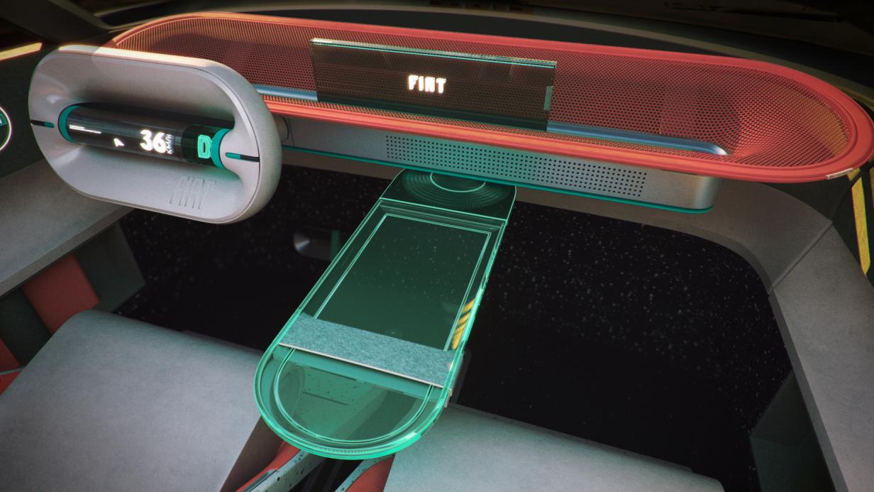 So retro-futuristisch soll das Fiat-Cockpit künftig aussehen