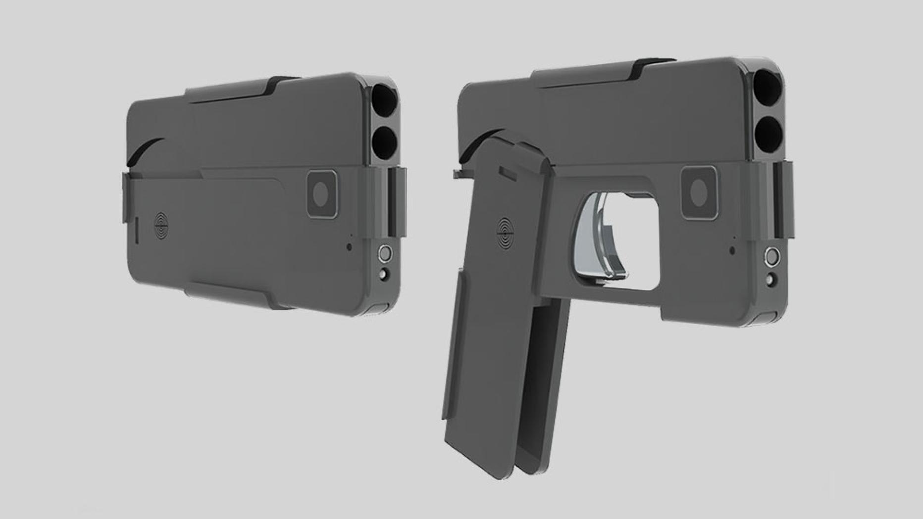 Маскировка под смартфон. Смартфон-пистолет ideal Conceal. Ideal Conceal 380. Ideal Conceal .380 ACP. Складной двухзарядный пистолет.