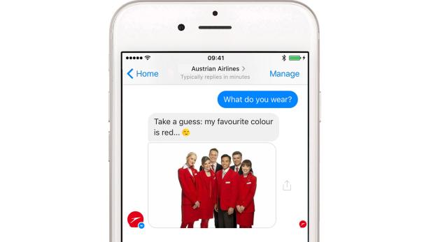 Der Chatbot myAustrian Messenger Service als Beispiel.