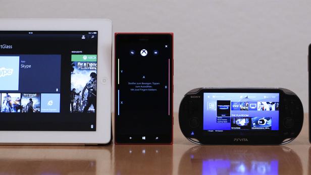 Xbox One SmartGlass auf Tablet und Smartphone versus Remote Play auf der PS Vita und der Playstation App am Smartphone.