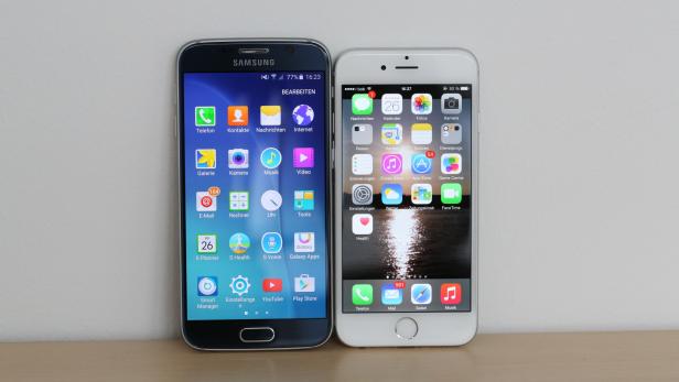 Samsung Salaxy S6 (links) und iPhone 6