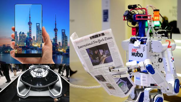 Rahmenlose Handys, elektrische selbstfahrende Autos und lernbereite Maschinen: Willkommen im Jahr 2017