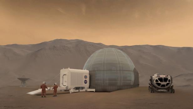 So könnte laut der NASA ein Stützpunkt am Mars aussehen