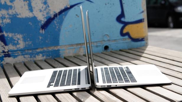 Macbook Pro mit Retina (links) mit Macbook Air 13 Zoll