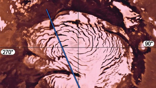 Radarbild vom Mars-Nordpol