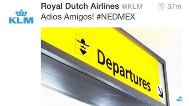 KLM-Tweet nach dem WM-Sieg der Niederlande gegen Mexiko am 28. Juni 2014