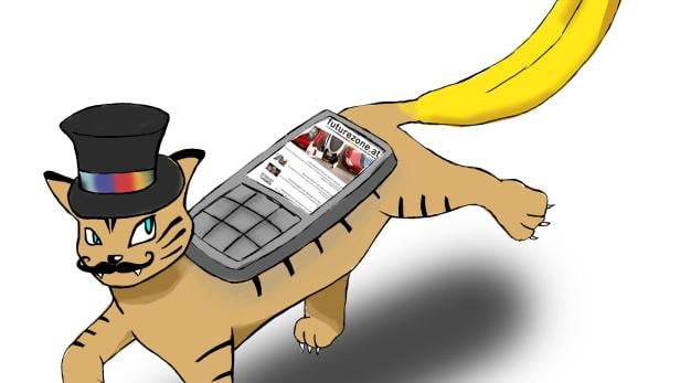 &quot;Das fuzo-Pokémon &quot;Katzul&quot; ist das legendäre Technik-Pokémon. Es ist nur sehr selten in Onlineforen oder Obstschüsseln anzutreffen. Zu seinen Angriffen zählen der &quot;Bananen-Hieb&quot;, das &quot;Internet-trolling&quot; (verwirrt den Gegner) und &quot;Super-stylisch-ness&quot; (Schüchert den Gegner ein). Abgesehen davon eignet es sich ganz wunderbar zum Telefonieren und Surfen. Vorausgesetzt, man schafft es, Katzul zu fangen...&quot;
