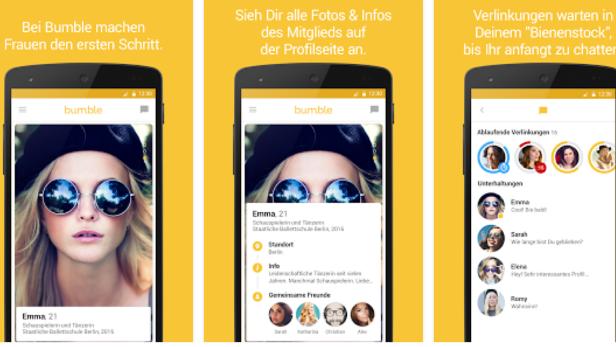 So sieht die Werbung für Bumble im Google Play Store aus.