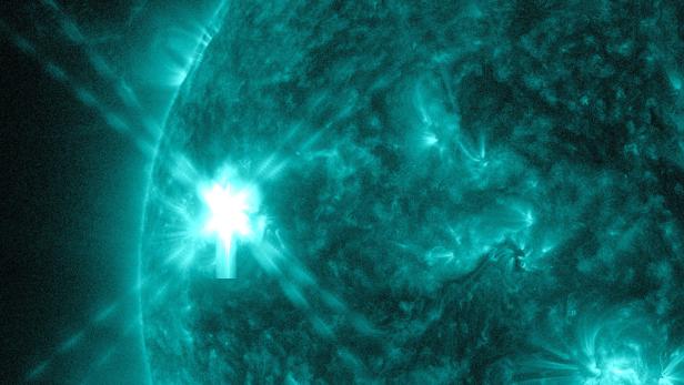 Foto des NASA's Solar Dynamics Observatory zeigt den Ausbruch