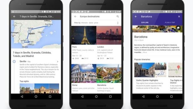 Google Destinations gibt Reisetipps am Mobilgerät