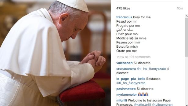 Papst bei Instagram