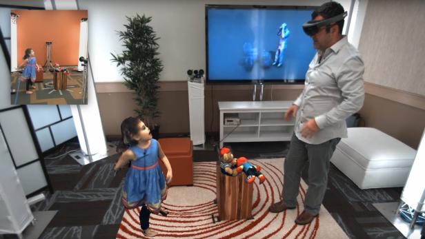 Mit HoloLens können Gespräche mit holografischen Kindern geführt werden - wenn sich diese in einem kompatiblen Raum, von Kameras umringt, befinden