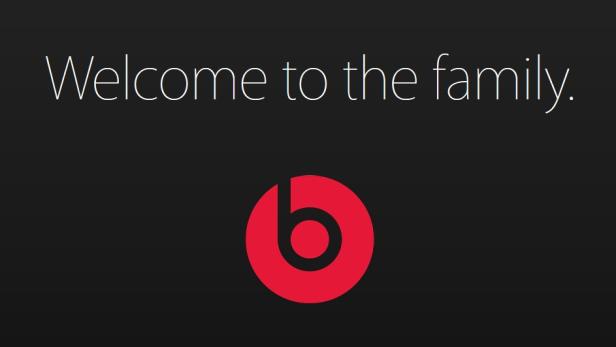 Auf der Website apple.com/welcome-beats/ wird Beats in der Apple-Familie begrüßt.