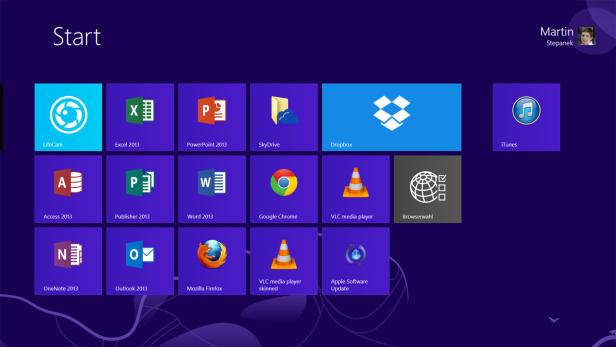 Auch die unpraktischen, mittelgroßen Icons für Desktop-Programme müssen nicht mehr verwendet werden