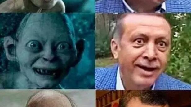 Erdogan Meme aus der Türkei mit Gollum