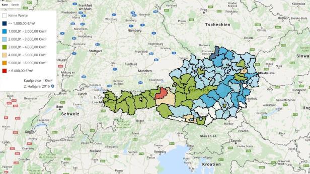 So viel kosten Wohnungen und Häuser in Österreich