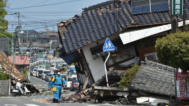Mehrere Menschen kamen in derPräfektur Kumamoto bei der Naturkatastrophe ums Leben