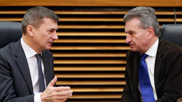 Andrus Ansip, Vizepräsident der EU-Kommission, und EU-Digitalkommissar Günther Oettinger