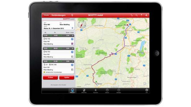 Die ÖBB-App SCOTTY Mobil mit Zugradar
