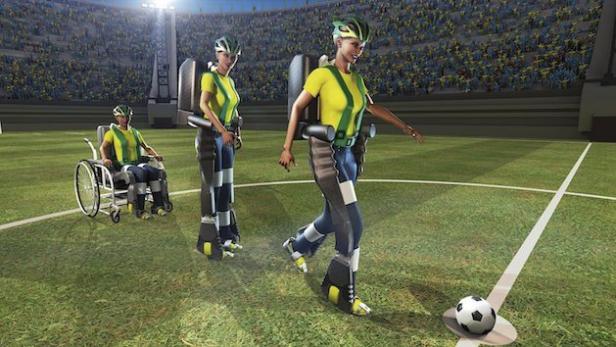 Der Ankick zur Fußball-WM 2014 soll mit Exoskelett-Hilfe erfolgen
