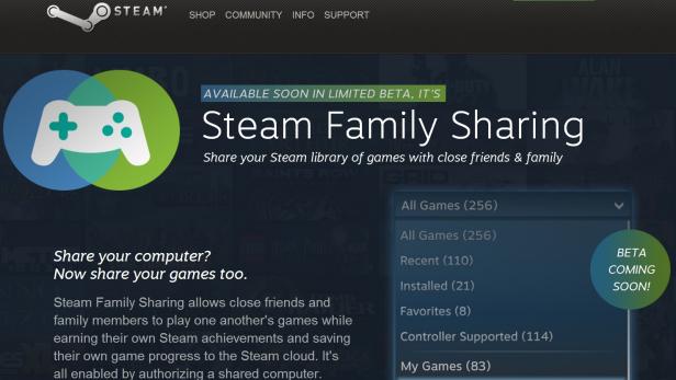 Steams Family Sharing lässt Spiele im Freundes- und Familienkreis teilen