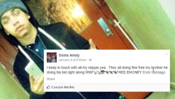 Osiris Aristy schrieb öfters Facebook-Nachrichten mit Emojis, die einen Polizisten-Kopf und Pistolen zeigten. Für die New Yorker-Polizei handelte es sich dabei um eine Terror-Drohung.
