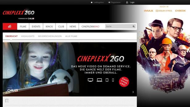 Startseite von Cineplexx2Go