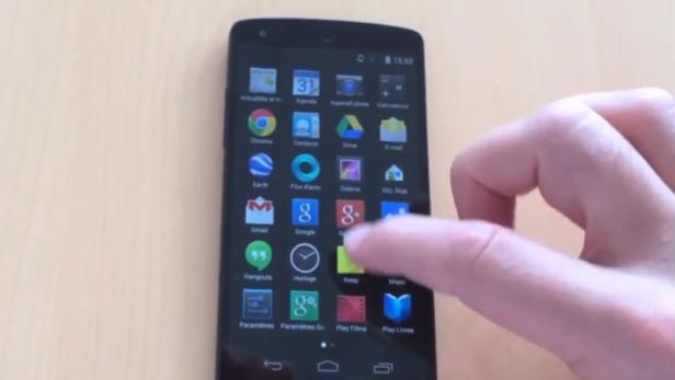 Das Google Nexus 5 in einem Video-Standbild