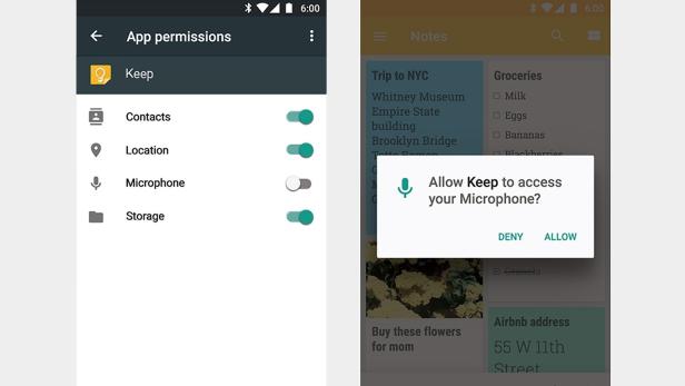 In Android 6.0 Marshmallow soll man verschiedene App-Berechtigungen einzeln steuern können