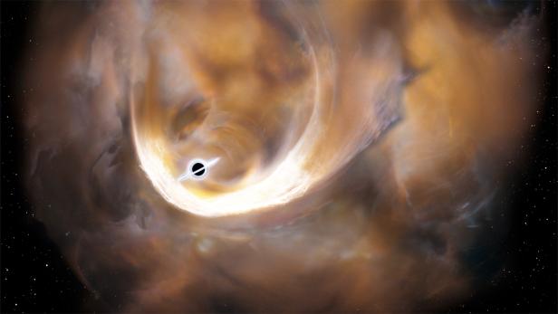 In unserer Milchstraße wurde vermutlich ein riesiges schwarzes Loch entdeckt (Illustration)