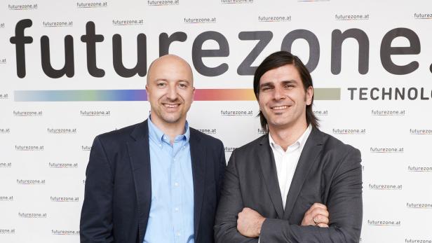 Samsungs B2B-Chef Marc Winkler (links) und Braintribe-CEO Stefan Ebner