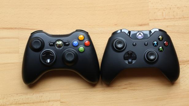 Xbox 360 Controller (links) und Xbox One Controller