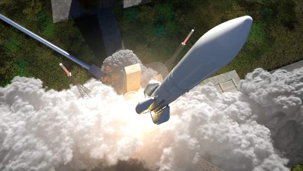 Konzeptstudie der Arian 6-Rakete, die 2020 erstmals starten soll.