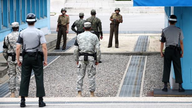 Der schwer bewachte Grenzübergang zwischen Südkorea und Nordkorea