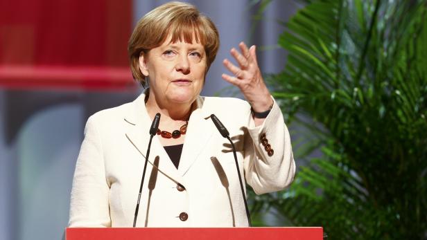 Angela Merkel beim Besuch des Evangelischen Kirchentagesin Stuttgart