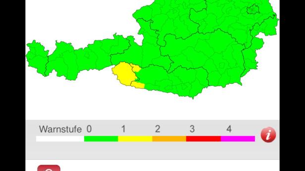Die App „Unwetterzentrale Österreich“ bietet Prognosen und Informationen zur aktuellen Wetterlage in Österreich. Anhand einer Österreichkarte werden etwaige Unwetterwarnungen farblich dargestellt.