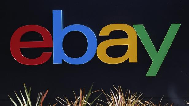 An eBay sign is seen at an office building in San
